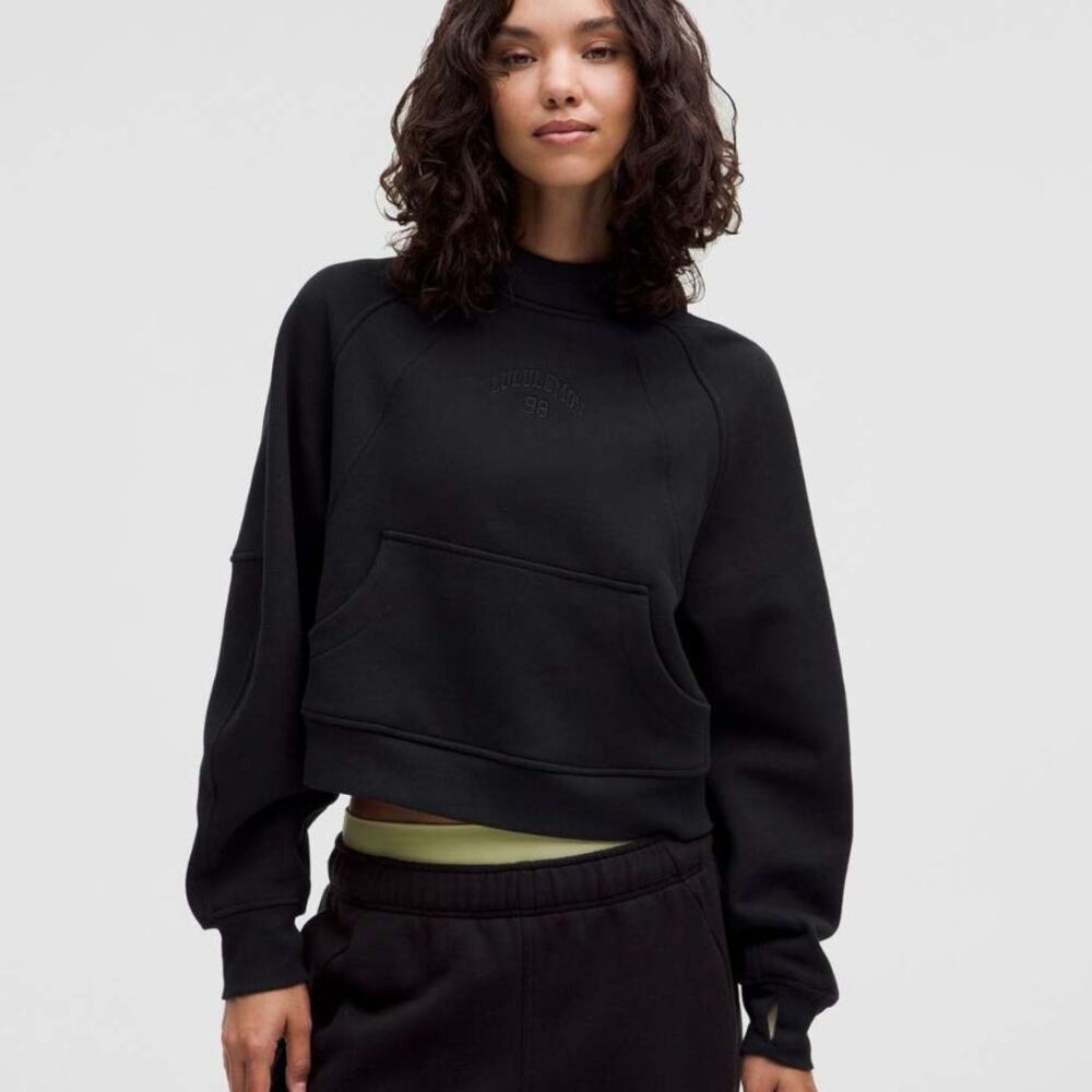 NWT Lululemon Scuba Oversized Hoodie Graphic Black Athleisure Sports Size XS/S - Picture 1 of 5